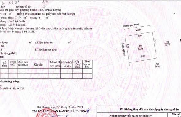 Đất mặt tiền rộng Khu đô thị Vạn Phúc - Thanh Bình 62m² giá 3.5 tỷ - Cơ hội đầu tư tuyệt vời!