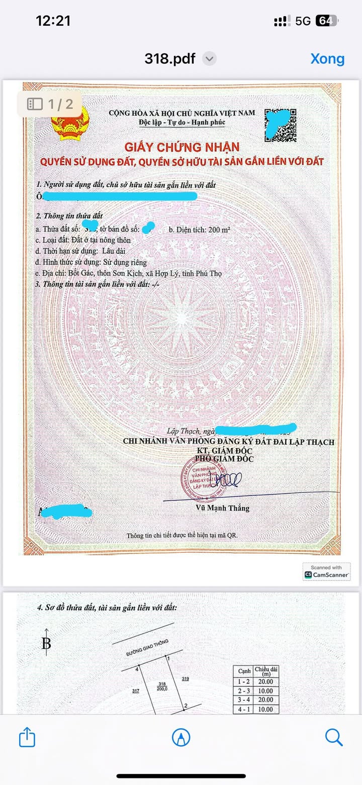 Đất nền Hợp Lý - Lập Thạch 400m² giá thỏa thuận - Đầu tư sinh lời ngay!