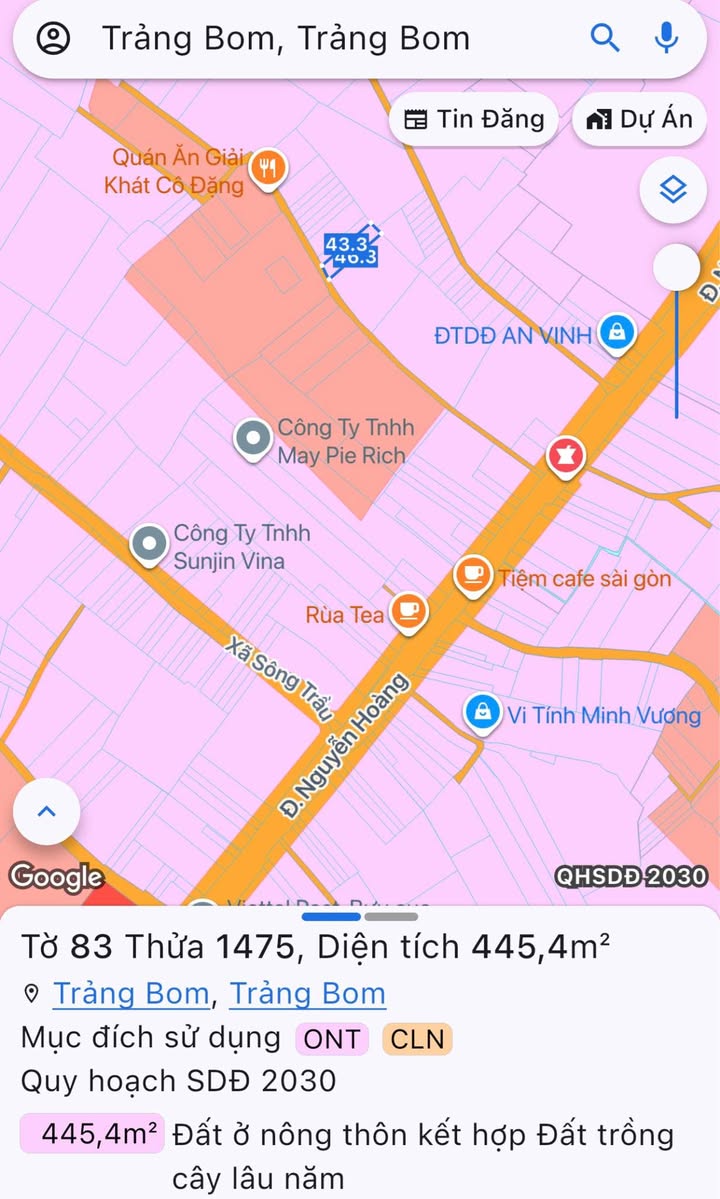 Đất nền khu phố 12B, phường Sông Trầu, Trảng Bom, 460m² chỉ 1.85 tỷ - Tiềm năng sinh lời cao!