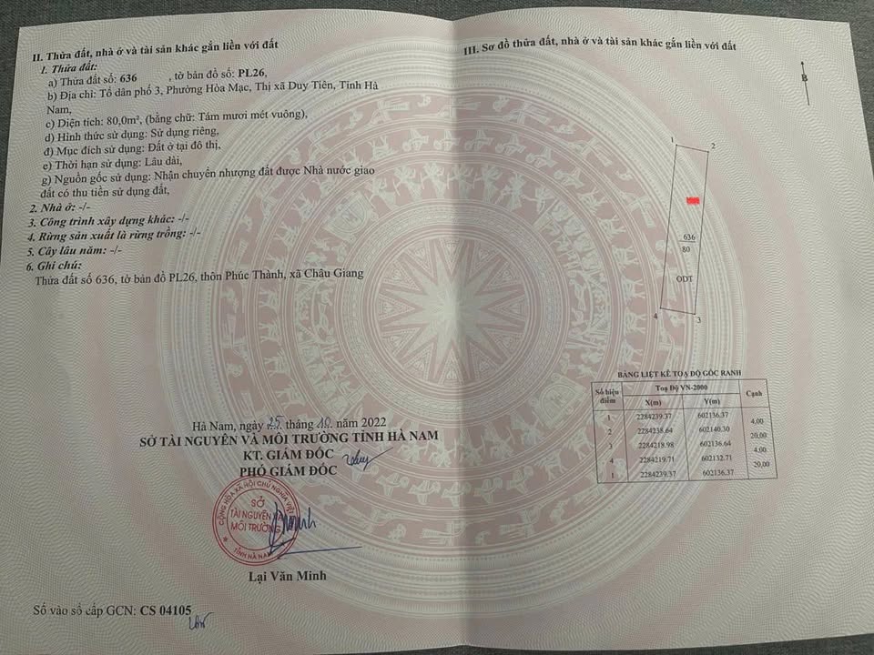 Đất nền trục Kenzo Kim Bảng 80m² giá 2.7 tỷ - Đầu tư sinh lời ngay!