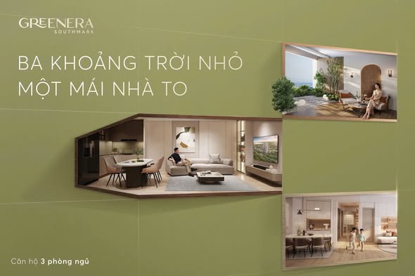 Căn hộ 3 phòng ngủ Greenera Southmark 85m² - Không gian sống lý tưởng cho gia đình!