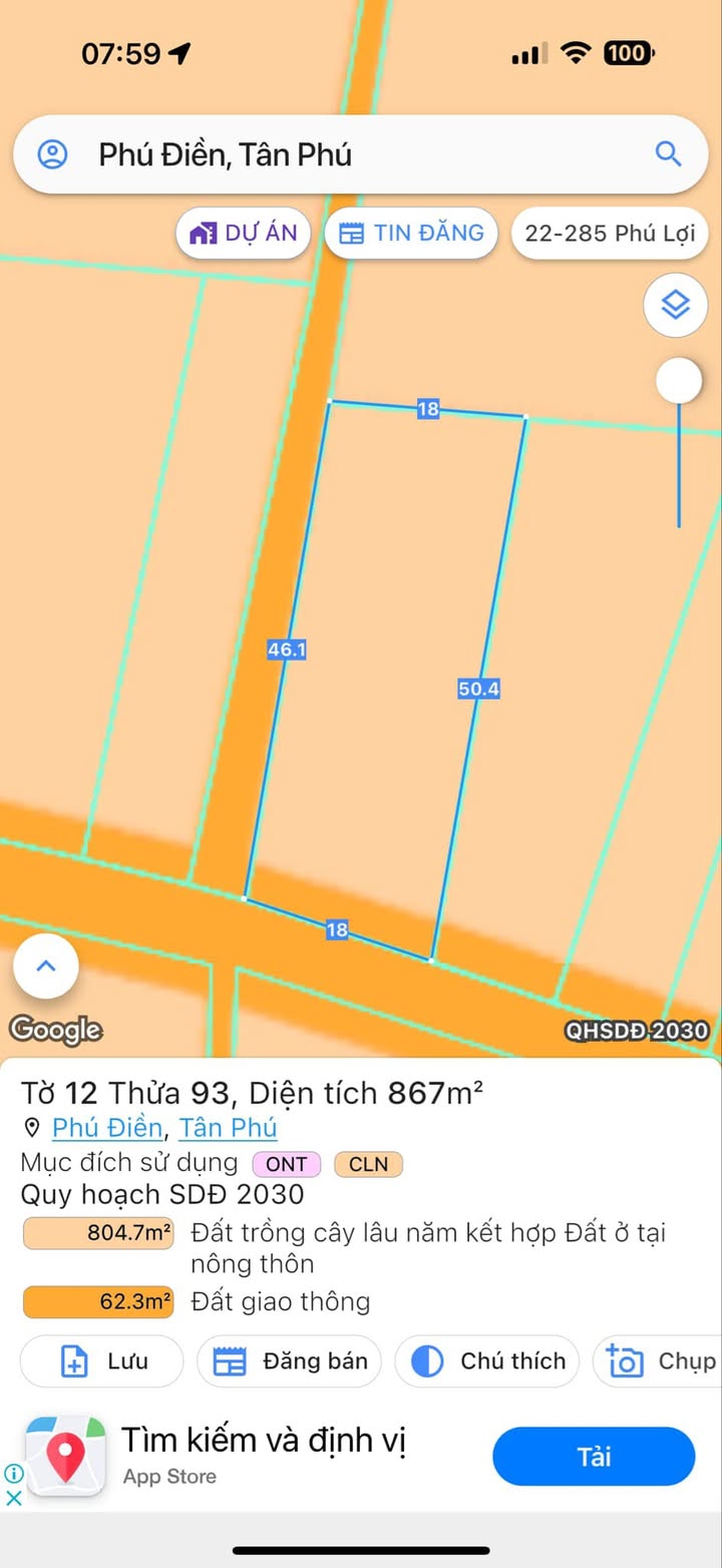 Đất thổ cư 100m² tại xã Phú Hòa, Định Quán, 867m² giá 800 triệu - Cơ hội đầu tư tuyệt vời!