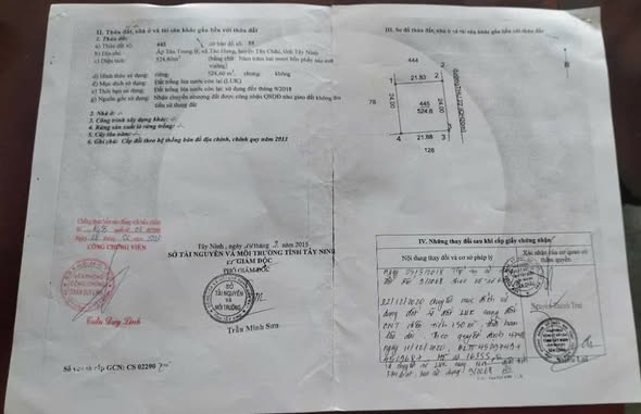 Nhà đẹp tại Tân Hưng - Tân Châu, Tây Ninh 524m² giá 1.2 tỷ - Sẵn sàng vào ở ngay!