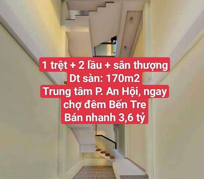 Nhà phố An Hội Bến Tre 51m² giá 3.6 tỷ - Sổ đỏ chính chủ, gần chợ đêm Hùng Vương!