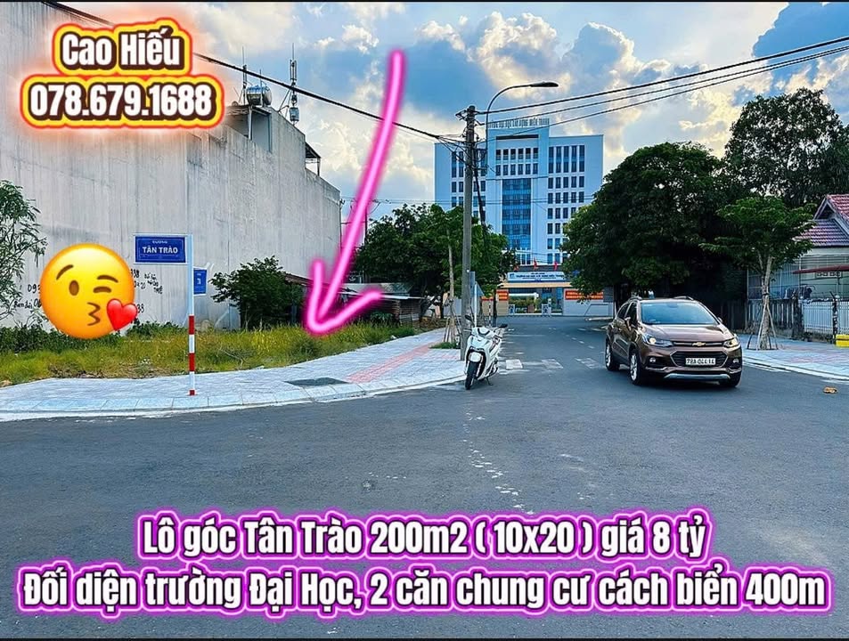 Đất nền Tân Trào Tuy Hòa 200m² giá 8 tỷ - Mặt tiền đắc địa, cơ hội đầu tư sinh lời!