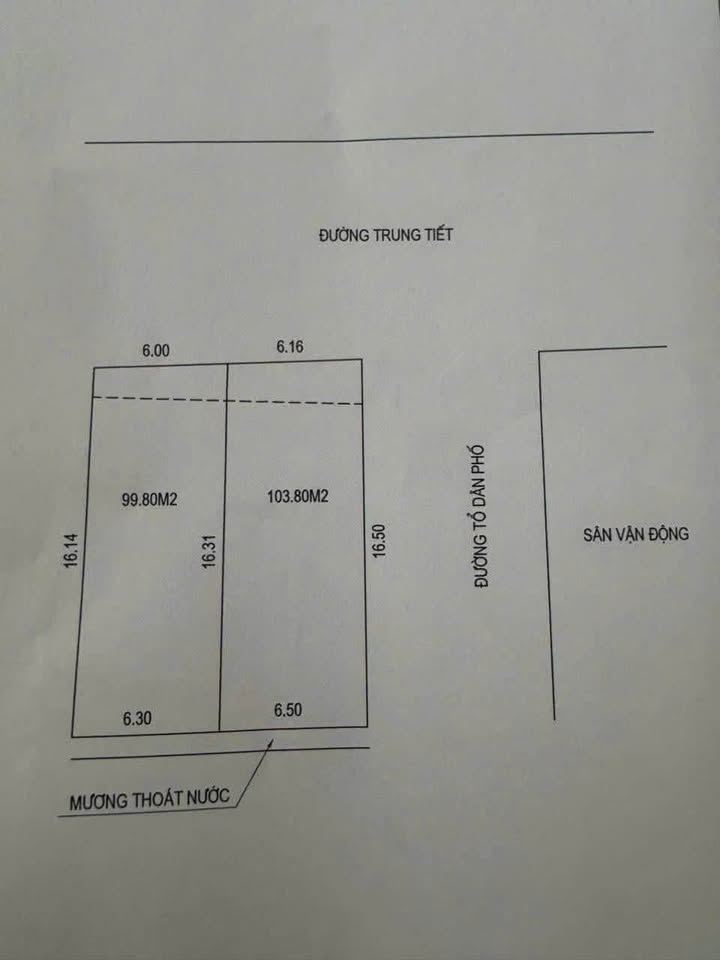 Đất nền mặt đường Trung Tiết, Thạch Quý 99.8m² giá thỏa thuận - Đối diện sân bóng!