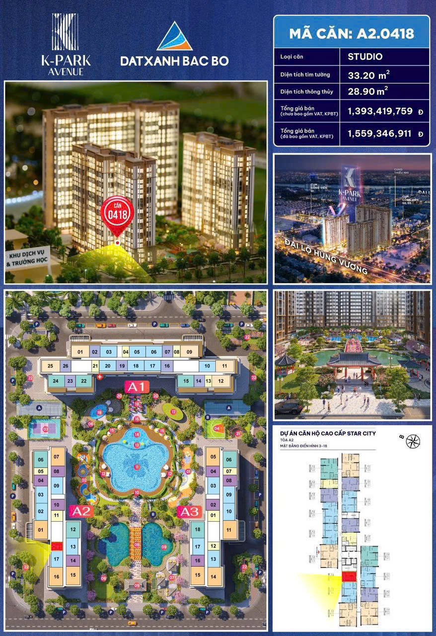 Bán căn hộ studio A2.0418 Vinhomes Star City 28,9m² - Giá chỉ 1.3 tỷ, đầu tư sinh lời!