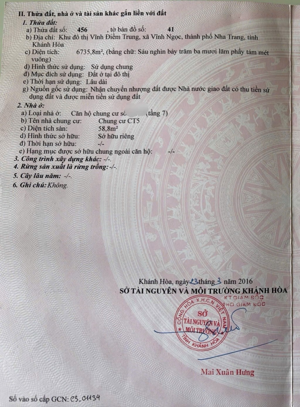 Căn hộ tầng 7 chung cư CT5 Vĩnh Điềm Trung 58.8m² giá 2.2 tỷ - Sổ hồng sở hữu lâu dài!