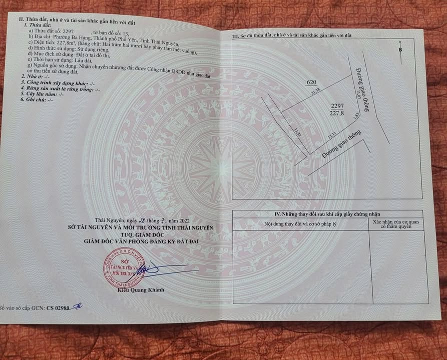 Đất nền lô góc 2 mặt tiền tại Ba Hàng, Phổ Yên 227.8m² giá 6.428 tỷ - Đầu tư sinh lời cao!