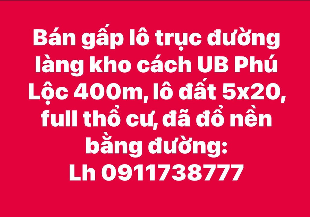 Đất nền Phú Lộc 100m² - Bán gấp gần UBND huyện Nho Quan!