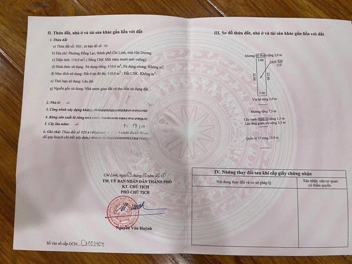 Đất nền mặt đường Quốc lộ 37, Chí Linh 110m² - Vị trí đắc địa, cơ hội đầu tư không thể bỏ lỡ!