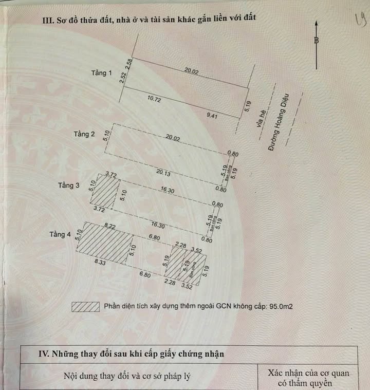 Nhà mặt phố 4 tầng Đường Hoàng Diệu 102m² giá 1x tỷ - Đầu tư sinh lời ngay!