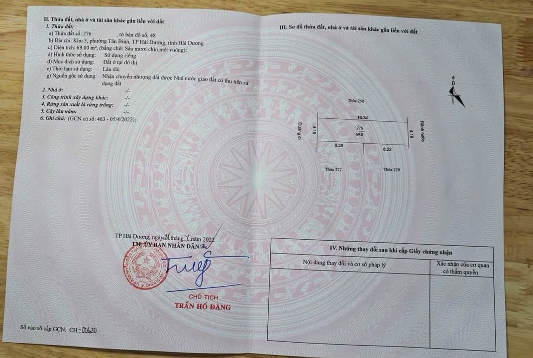 Lô đất Tân Bình Hải Dương 69m² - Hướng Tây, giá thỏa thuận - Xây dựng ngay!