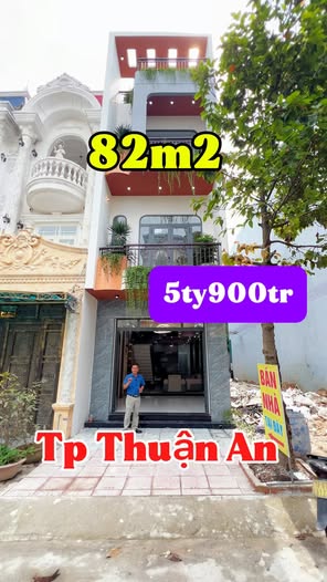 Nhà phố Bình Chuẩn, Thuận An 82m² giá 5.9 tỷ - Thiết kế hiện đại, hoàn công đầy đủ!