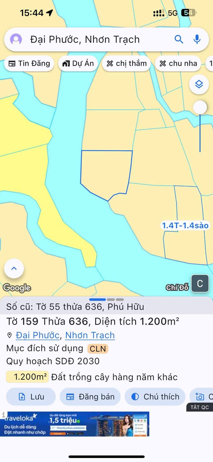 Đất nền Phú Hữu Nhơn Trạch 3600m² giá 1.65 tỷ - Cơ hội đầu tư sinh lời!