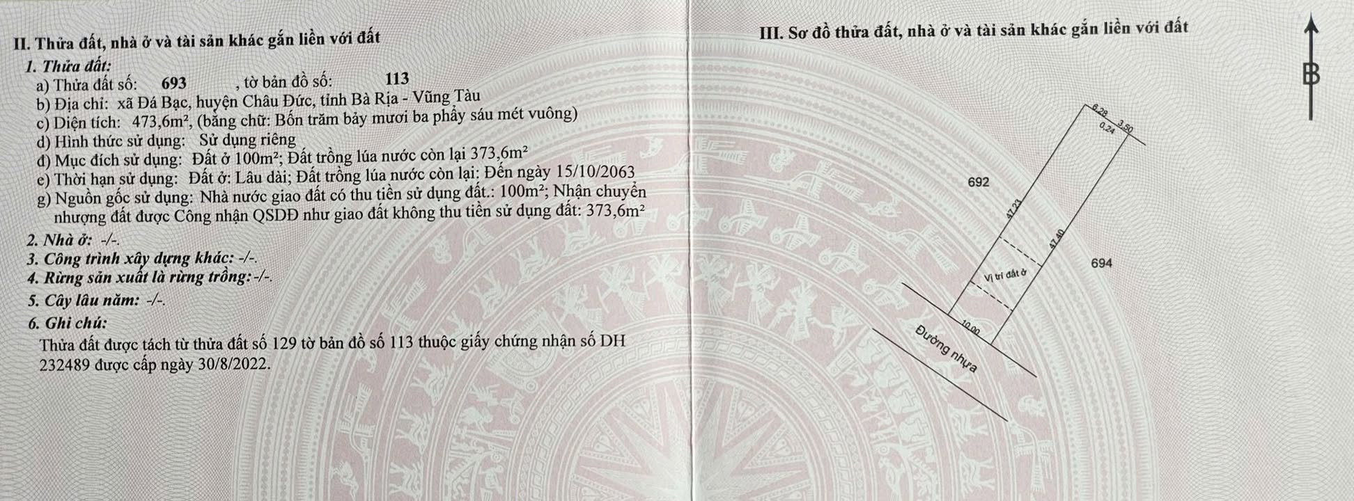 Đất thổ cư mặt tiền xã Nghĩa Thành 473.6m² giá chỉ 2 tỷ - Đầu tư sinh lời