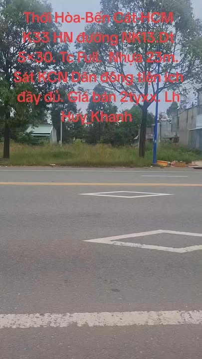 Đất nền Bến Cát 150m² giá 2 tỷ - Sổ riêng, xây dựng tự do!