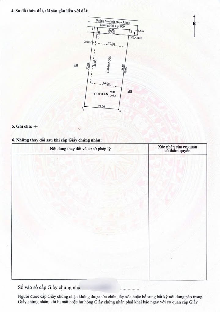 Đất nền Hòa Lợi - Bến Cát 1100m² giá 7 tỷ - Đầu tư sinh lời ngay!