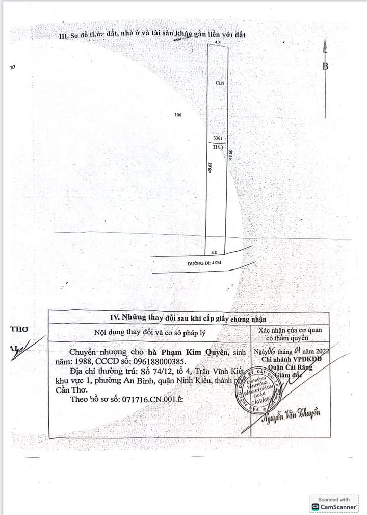 Đất nền Rạch Xẻo Lá - Phường Hưng Phú, Cái Răng, Cần Thơ 234m² - Giá chỉ 820 triệu!