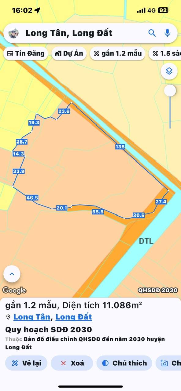 Đất nền Long Tân Nhơn Trạch 3600m² giá 3.6 tỷ - Phù hợp nghỉ dưỡng hoặc chia lô