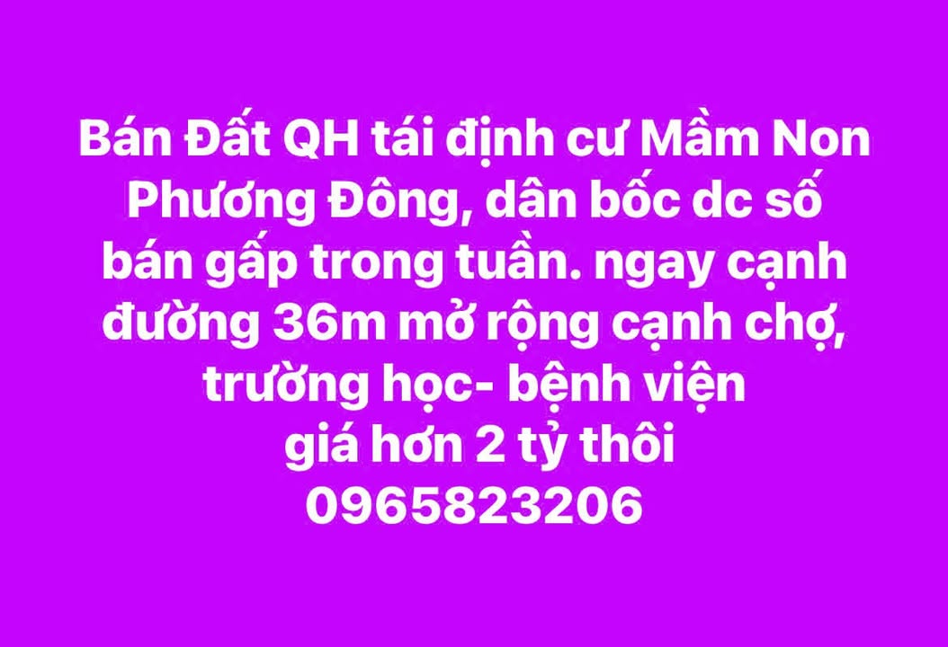 Đất tái định cư mầm non Phương Đông Hạ Long 120m² giá chỉ 2 tỷ - Cơ hội đầu tư tuyệt vời!