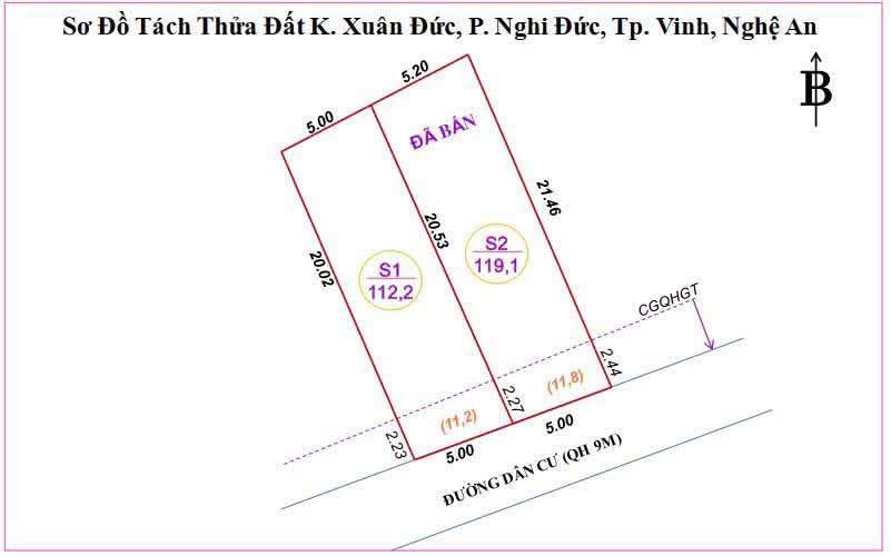 Đất nền Khối Xuân Đức, TP Vinh 112,2m² giá 3 tỷ - Gần Hồ Điều Hòa