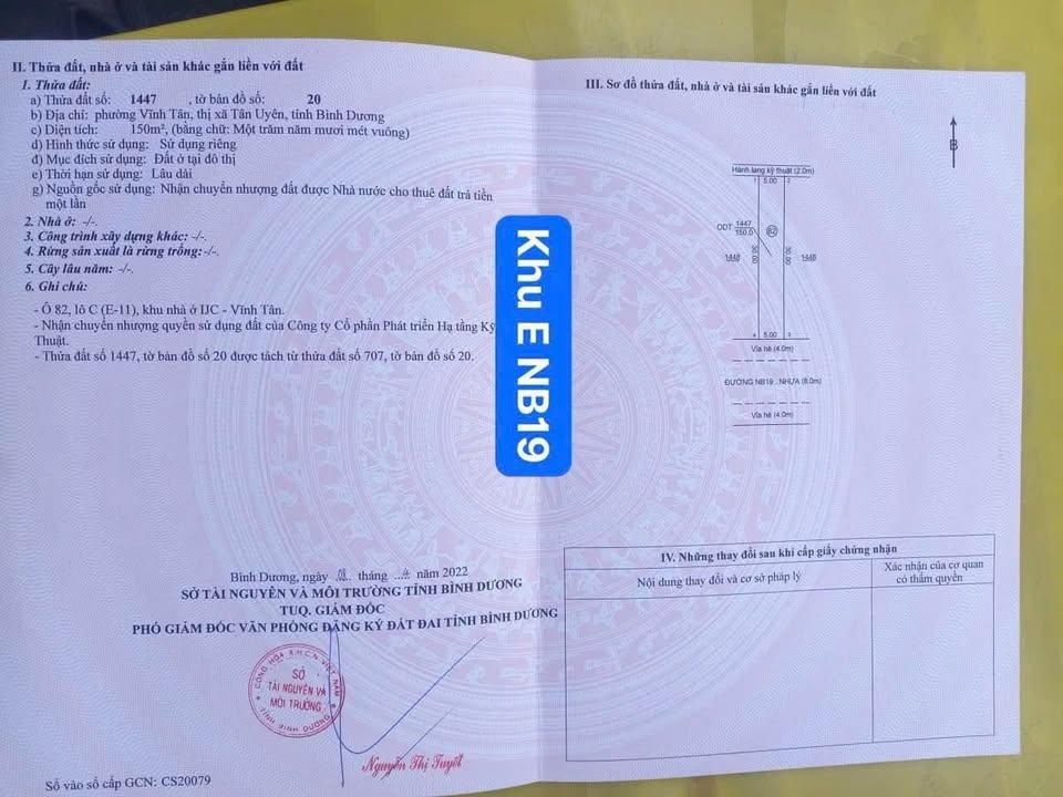 Đất nền Vĩnh Tân, Tân Uyên 150m² giá 2.5 tỷ - Vị trí đẹp, cơ hội đầu tư hấp dẫn!