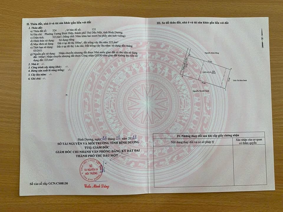 Đất nền Tương Bình Hiệp Thủ Dầu Một 510m² - Cơ hội đầu tư hấp dẫn!