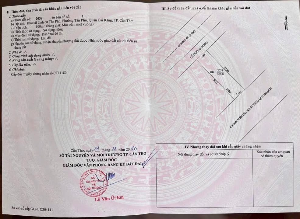 Đất nền 100m² tại KDC Tân Phú, Cái Răng, Cần Thơ - Sổ đỏ chính chủ chỉ 1.95 tỷ!