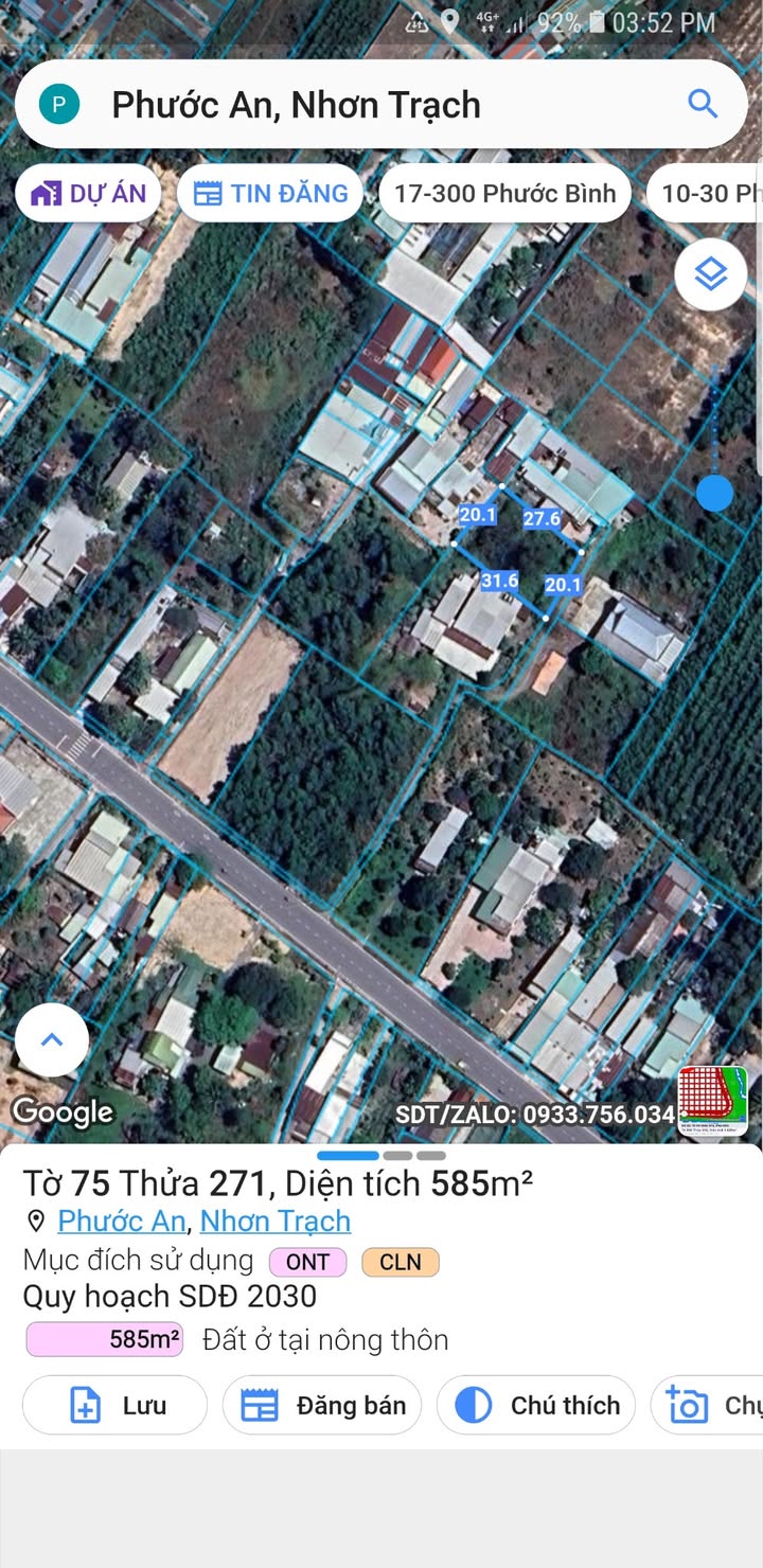 Đất nền Phước An Nhơn Trạch 620m² giá 2.9 tỷ - Đầu tư sinh lời lý tưởng!