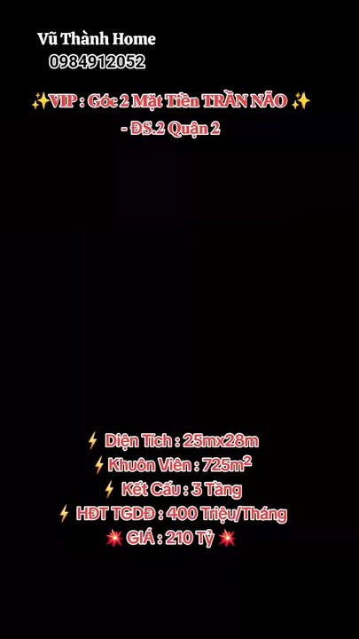 FrontHouse Trần Não Quận 2 725m² giá 210 tỷ - Góc 2 mặt tiền đắc địa!