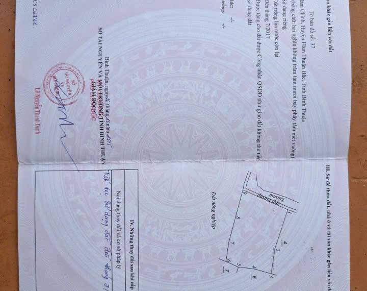 Đất nông nghiệp 3xào tại Hàm Liêm, Bình Thuận, giá 480 triệu - Sổ đỏ chính chủ