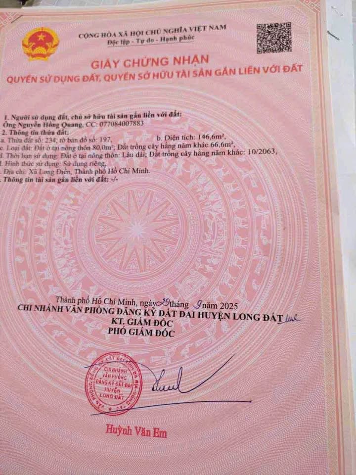 Đất nền Tam An, Long Đất, 146m² giá 1.2 tỷ - Đầu tư sinh lời ngay!