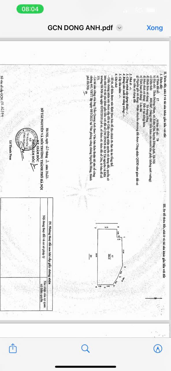 Đất nền 464m² thôn Đường Nhạn, Đông Anh - Giá chỉ 17 tỷ, ô tô vào tận nơi!