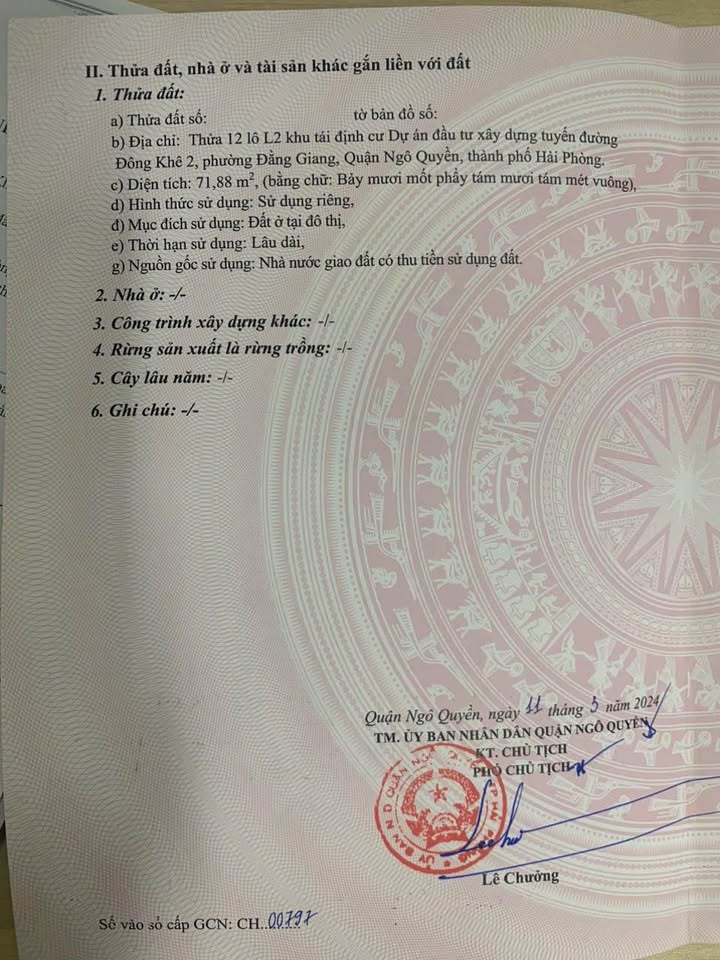 Đất nền Đằng Giang, Ngô Quyền 71.88m² giá 12.86 tỷ - Cơ hội đầu tư tuyệt vời!