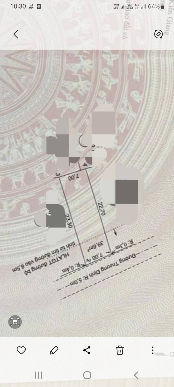 Đất mặt tiền đường Trương Định, Rạch Giá 161m² giá 1.3 tỷ - Cơ hội đầu tư hấp dẫn!