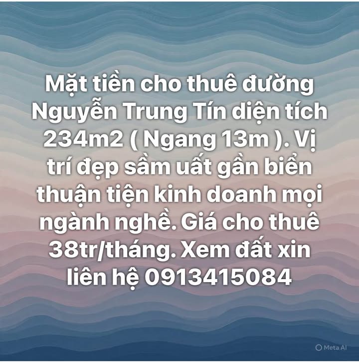 Mặt tiền cho thuê đường Nguyễn Trung Tín 234m² giá 38 triệu - Vị trí đắc địa cho kinh doanh!