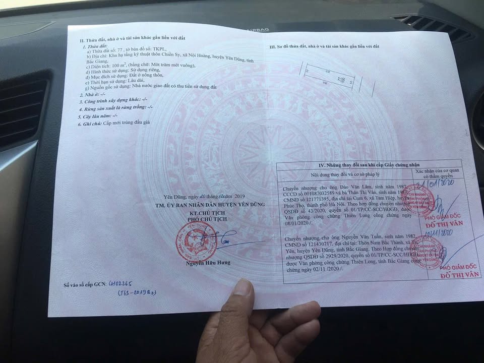 Đất nền thổ cư Nội Hoàng, Yên Dũng 100m² giá 4.36 tỷ - Sổ hồng chính chủ