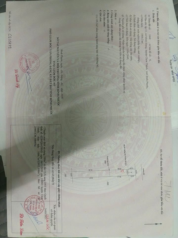 Đất thổ cư 800m² Khu phố 11, Minh Hưng - Giá chỉ 1.35 tỷ, cơ hội đầu tư tốt!