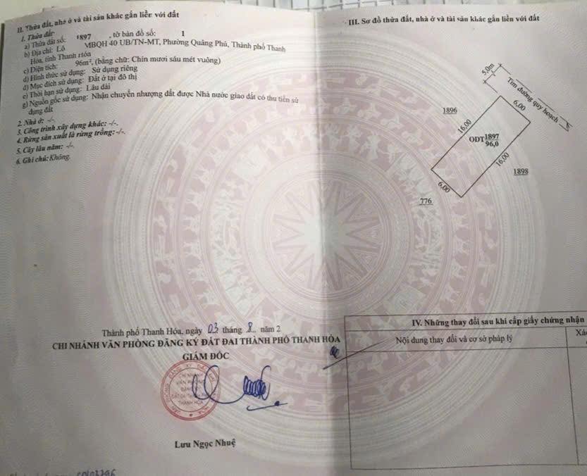 Bán lô đất mặt tiền phường Quảng Phú, 96m² giá chỉ 9xx triệu - Cơ hội đầu tư đáng giá!