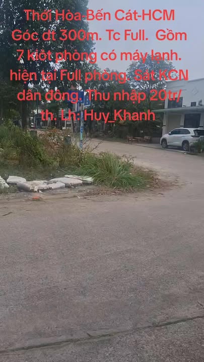Kho xưởng góc Thới Hòa, Bến Cát 300m² - Đầu tư sinh lời ngay!