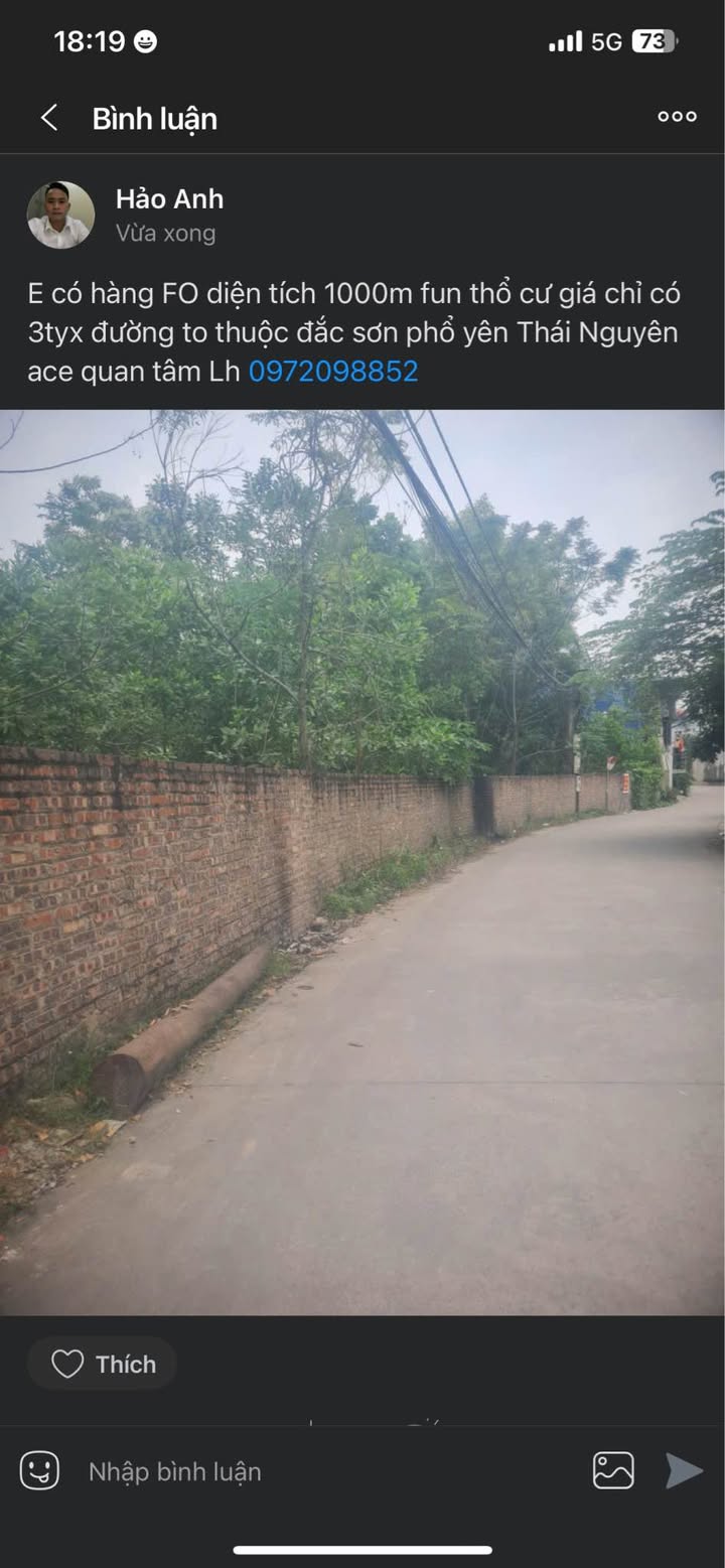 Đất nền Đắc Sơn Phổ Yên 1000m² giá 3 tỷ - Cơ hội đầu tư không thể bỏ qua!