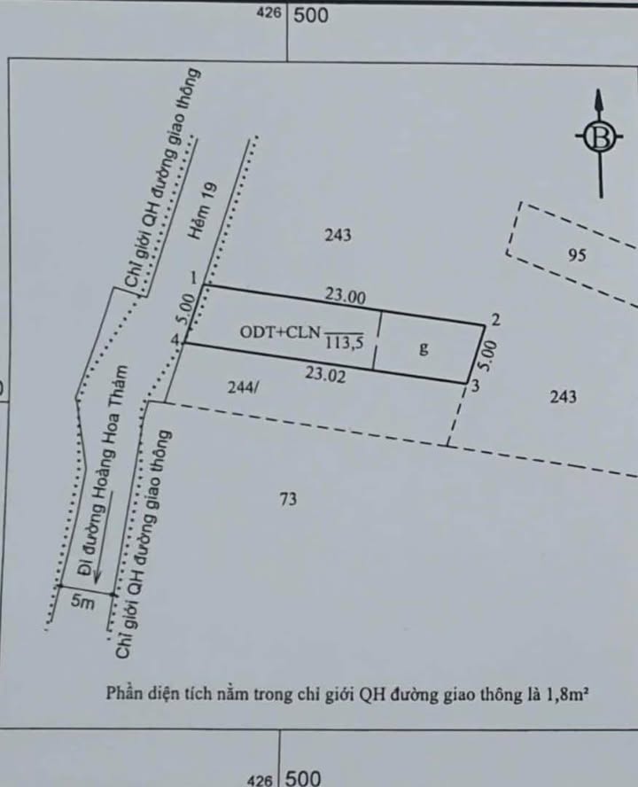 Lô đất mặt hẻm 5m đường Hoàng Hoa Thám, Vũng Tàu 113.5m² - Địa điểm đắc địa, giá tốt!