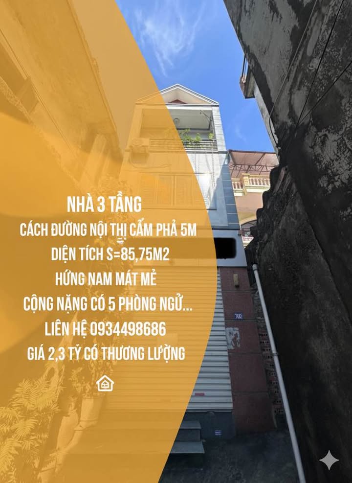 Nhà 3 tầng Cẩm Thạch, Cẩm Phả 85.75m² giá 2.3 tỷ - Cơ hội sở hữu vị trí đắc địa!
