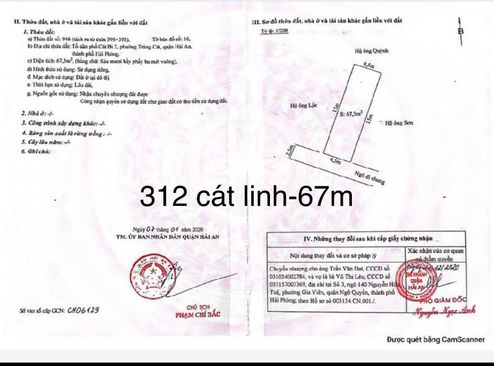 Đất nền Cát Linh, Hải Phòng 67m² giá 2.1 tỷ - Ô tô vào tận nơi!