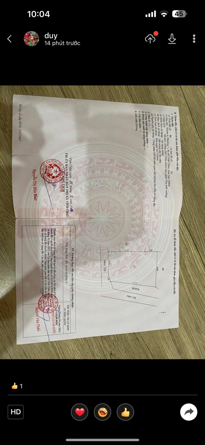 Đất nền hẻm 125, phường 1, Vĩnh Châu 98m² giá 700 triệu - Thương lượng chính chủ!