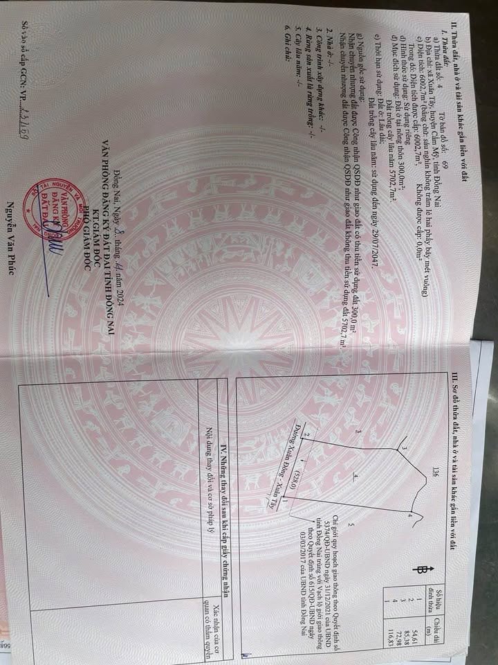 Đất chính chủ Cẩm Mỹ 5800m² giá 13.6 tỷ - Đầu tư sinh lời ngay!