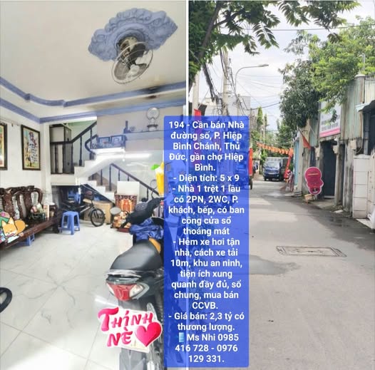 Nhà bán đường số, P. Hiệp Bình Chánh, Thủ Đức 45m² - Nhà 1 trệt 1 lầu tiện nghi, giá chỉ 2.3 tỷ!