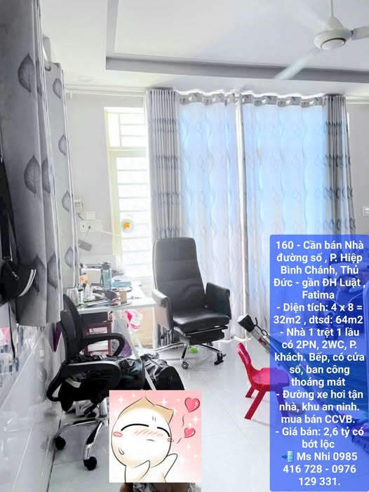 Nhà phố Hiệp Bình Chánh, Thủ Đức 32m² giá 2.6 tỷ - Khu vực an ninh, gần ĐH Luật!