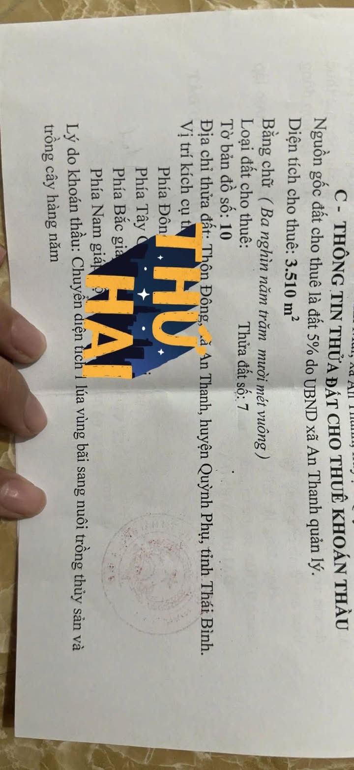 Đất nền An Thanh Quỳnh Phụ 3500m² - Đầu tư sinh lời tiềm năng!